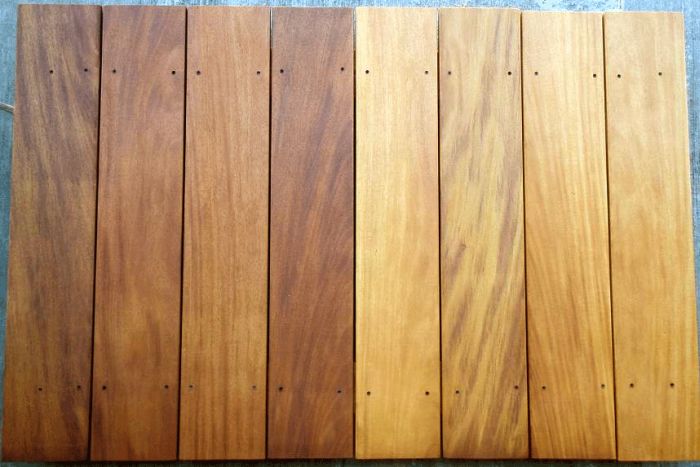 Garapa Wood Decking – Brazilian Oak - garapa-oil-compare