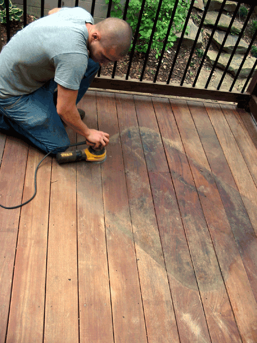 Ipe Wood Deck Cleaning and Finishing – Photo Journey - 2-sanding