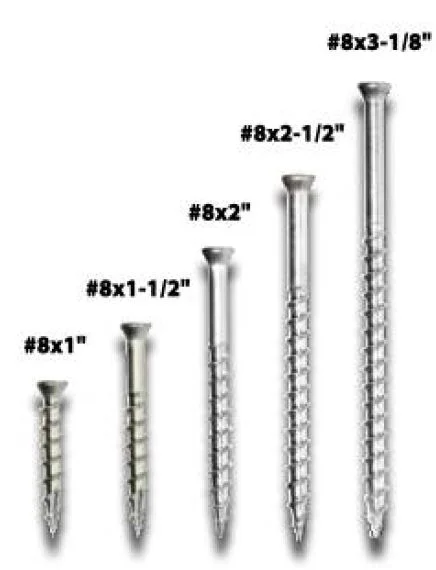 Deckwise Stainless Steel Trim Head Colormatch Screws - deckwise-screws-sizes-2